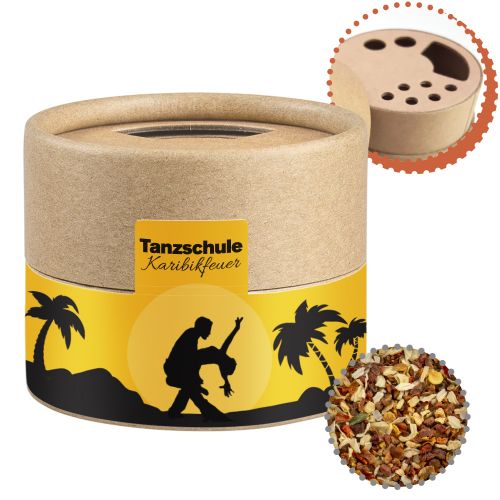 HOT caribbean mix, ca. 28g, biodegradable eco cardboard can mini with label