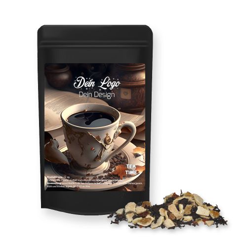 Winter days tea, ca. 20g, mini stand up pouch black with label