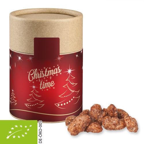 Organic burnt almonds (vegan), ca. 80g, cardboard can midi