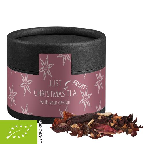 Organic Christmas fruit tea, ca. 25g, cardboard can mini black