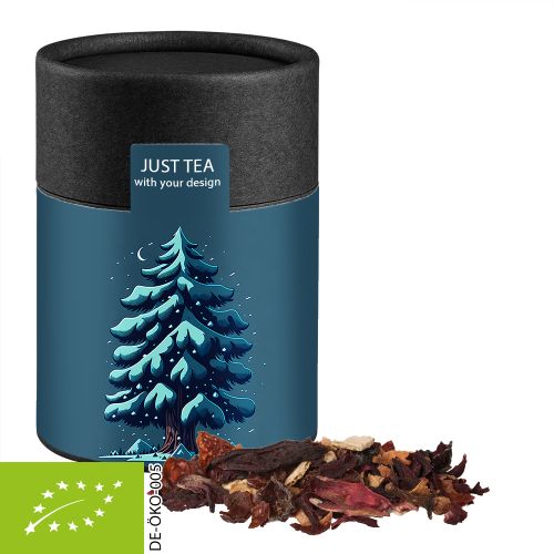 Organic Christmas fruit tea, ca. 60g, cardboard can midi black
