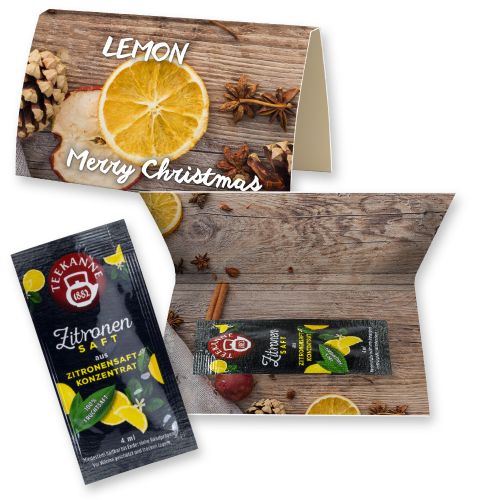 Lemon juice, ca. 4g, express promotional card with print