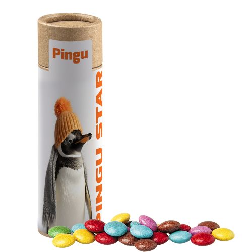 Coloured chocolate lentils, ca. 30g, cardboard tube