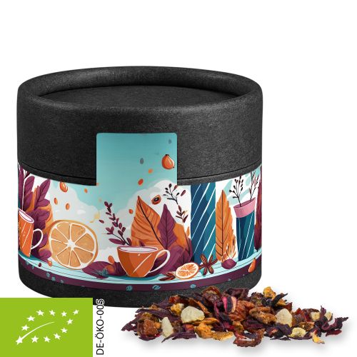 Organic fruit tea good mood, ca. 18g, cardboard can mini black