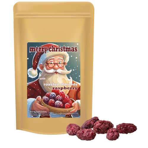 Roasted almonds raspberry (vegan), ca. 80g, midi stand up pouch with label