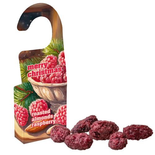 Roasted almonds raspberry (vegan), ca. 15g, door hanger folded box