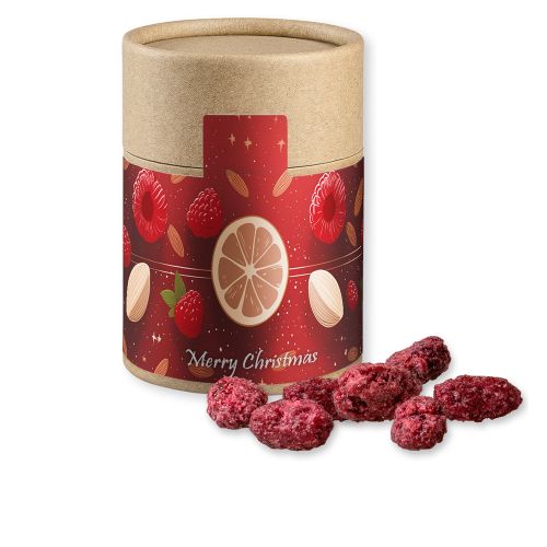 Roasted almonds raspberry (vegan), ca. 80g, cardboard can midi