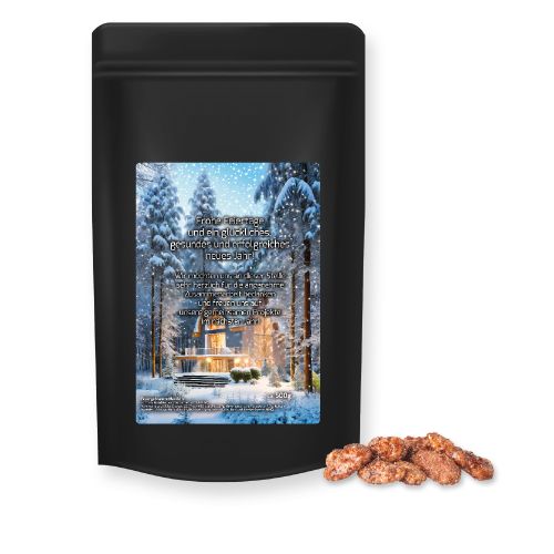 Burnt almonds (vegan), ca. 500g, maxi stand up pouch black with label