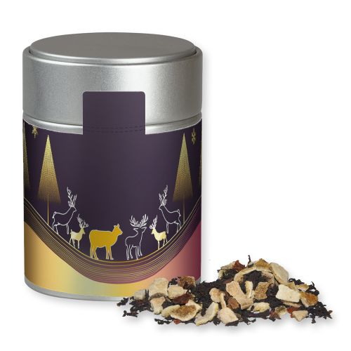 Winter days tea, ca. 70g, metal tin midi silver