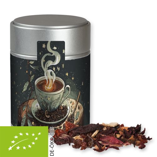 Organic Christmas fruit tea, ca. 60g, metal tin midi silver