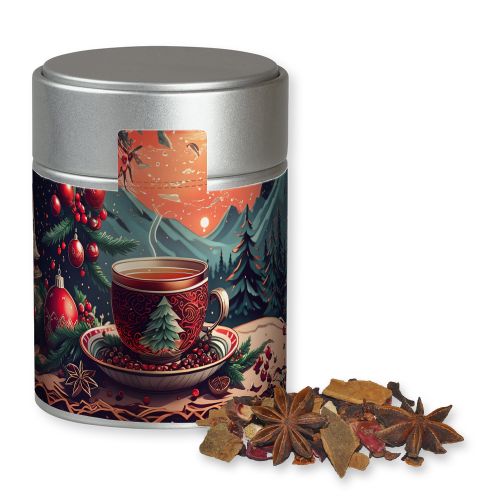 Mulled wine spice, ca. 60g, metal tin midi silver