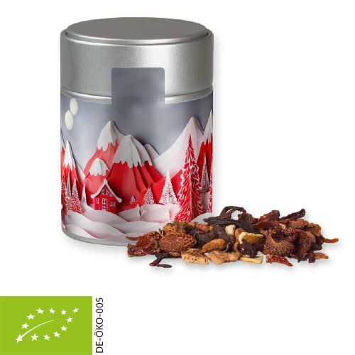 Organic fine mulled wine spice, ca. 60g, metal tin midi silver