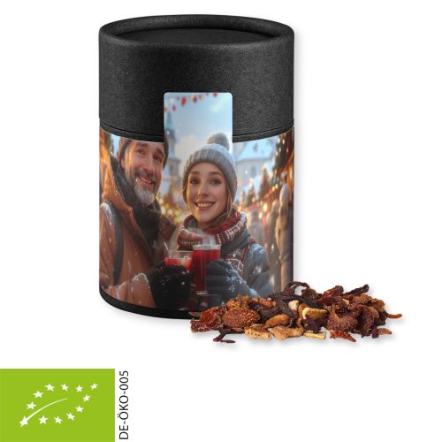 Organic fine mulled wine spice, ca. 60g, cardboard can midi black