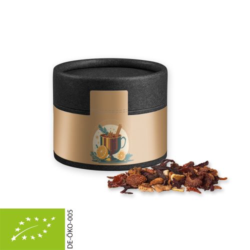 Organic fine mulled wine spice, ca. 25g, cardboard can mini black