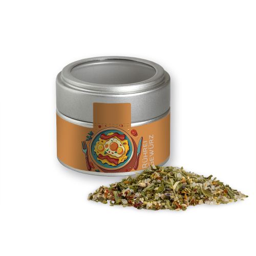 Scrambled egg spice, ca. 60g, metal tin mini silver with window