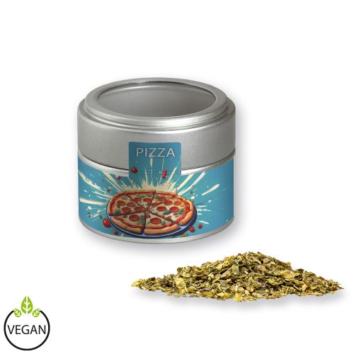 Pizza herb, ca. 16g, metal tin mini silver with window