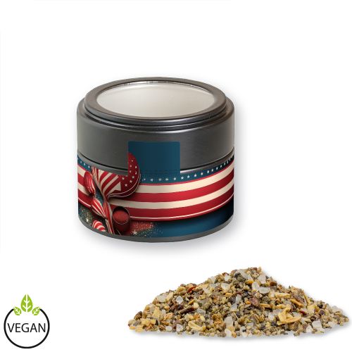 Herb steak spice, ca. 35g, metal tin mini black with window