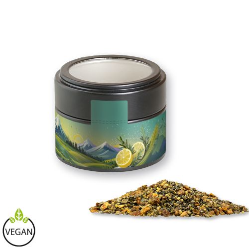 Lemon pepper, ca. 60g, metal tin mini black with window