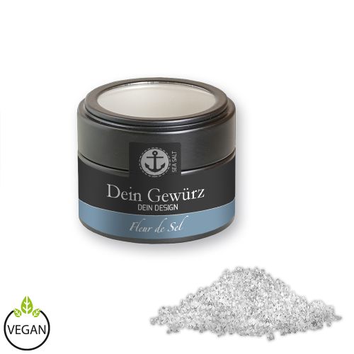 Fleur de Sel, ca. 50g, metal tin mini black with window
