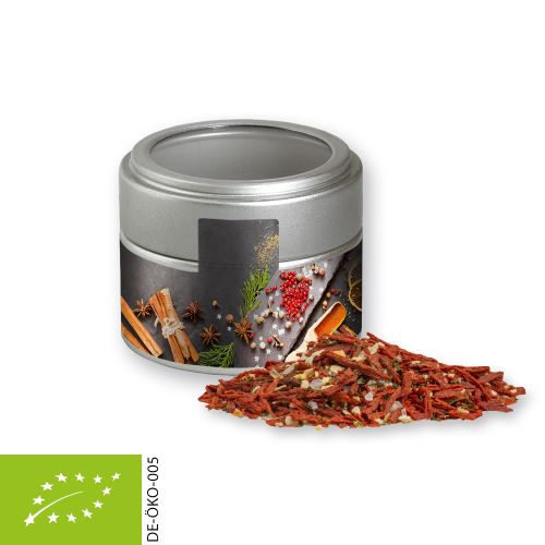 Organic Christmas spice mix salad, ca. 50g, metal tin mini silver with window