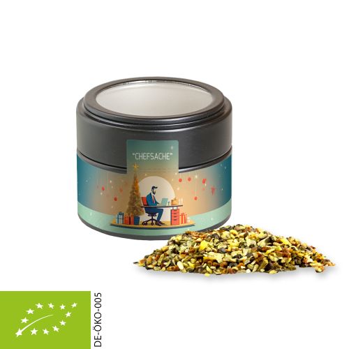Organic Christmas spice mix chefsmatter, ca. 50g, metal tin mini black with window