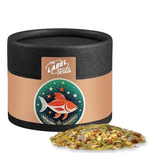 Christmas spice mix fish, ca. 30g, cardboard can mini black