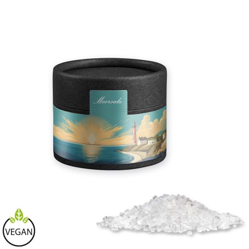 Sea salt, ca. 75g, cardboard can mini black