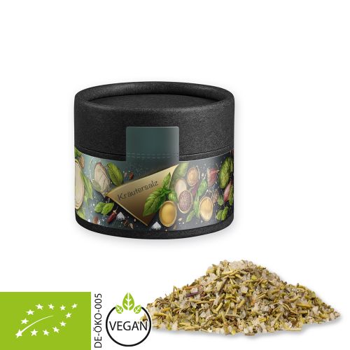 Organic herb salt, ca. 40g, cardboard can mini black