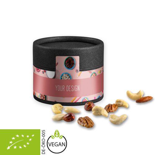 Organic nut mix , ca. 40g, cardboard can mini black