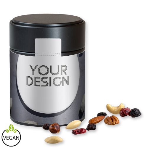 Premium trail mix, ca. 100g, metal tin midi black