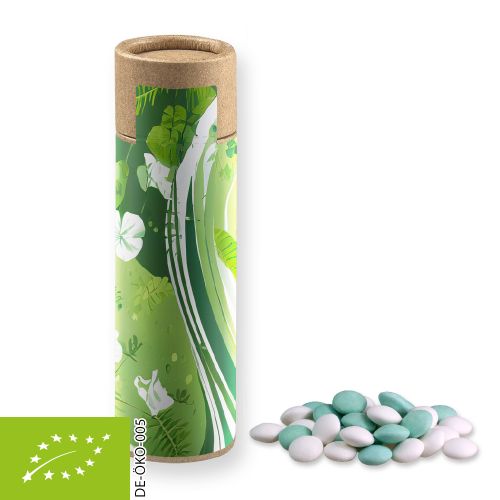 Organic mint chocolate lentils (vegan), ca. 30g, cardboard tube