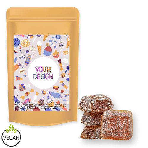 Bavarian malt candy (vegan), ca. 80g, midi stand up pouch with label