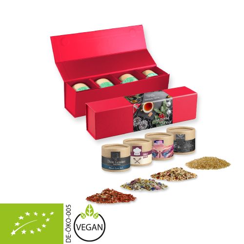 Rough spice mixture (category 3), ca. 100-300g, gift set premium red with 4 cardboard can mini