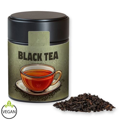 Black tea, ca. 45g, metal tin midi black