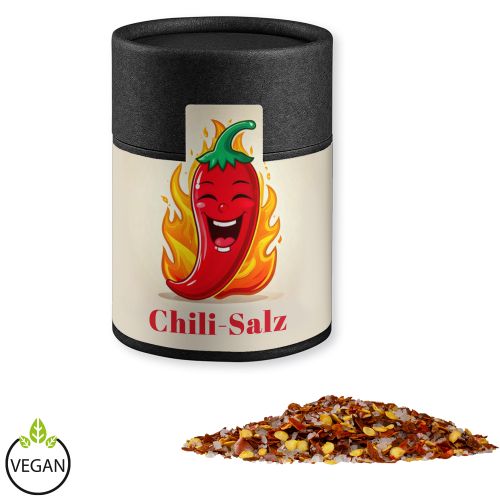 Chili salt, ca. 55g, cardboard can midi black