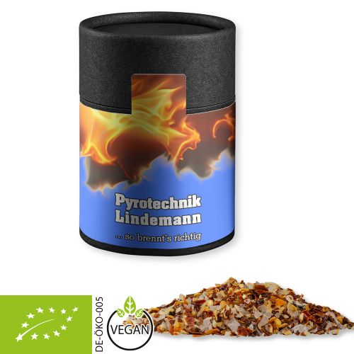Organic fire and flame spice, ca. 75g, cardboard can midi black