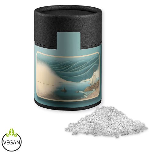Fleur de Sel, ca. 65g, cardboard can midi black