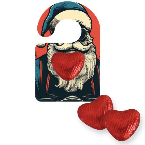 Chocolate hearts, ca. 5g, express Mini flyer hanger with print