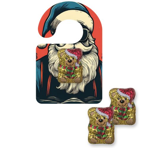 Chocolate Christmas bear, ca. 7g, express Mini flyer hanger with print