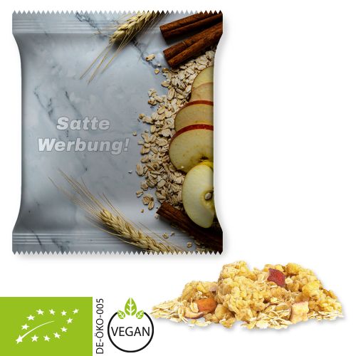 Organic porridge apple-cinnamon (vegan), ca. 50g, maxi bag