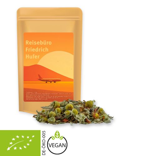 Organic rooibos tea relaxation time, ca. 20g, mini stand up pouch with label