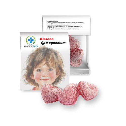 Cherry sweets with magnesium (vegan), ca. 17g, express midi bag with promotional flyer