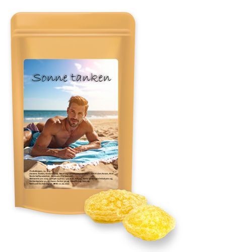 Lemon sweets with vitamin D (vegan), ca. 80g, midi stand up pouch with label