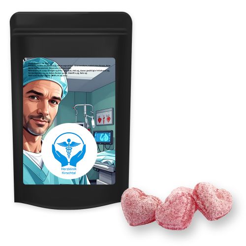Cherry sweets with magnesium (vegan), ca. 80g, midi stand up pouch black with label