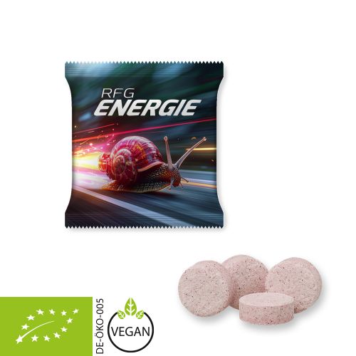 Organic raspberry drops (vegan), ca. 5g, mini bag