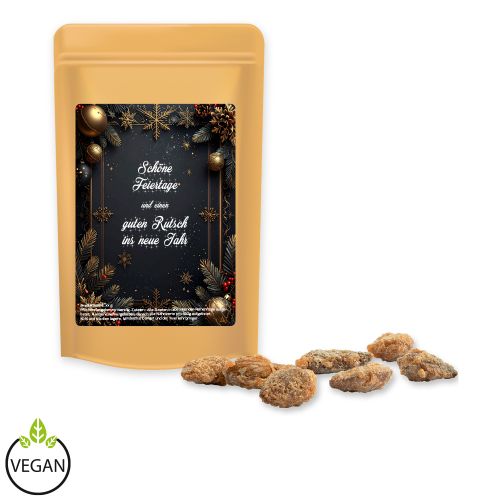 Burnt almonds with no added sugar (vegan), ca. 30g, mini stand up pouch with label
