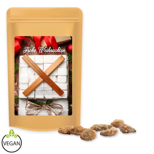 Burnt almonds with no added sugar (vegan), ca. 80g, midi stand up pouch with label