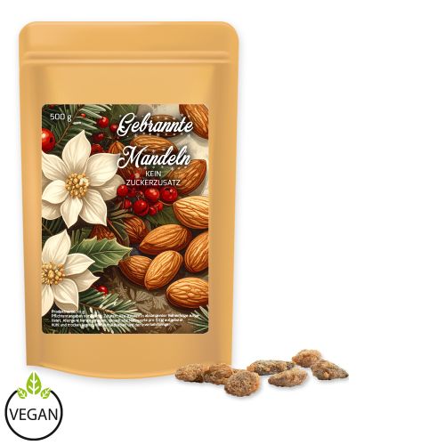Burnt almonds with no added sugar (vegan), ca. 500g, maxi stand up pouch with label