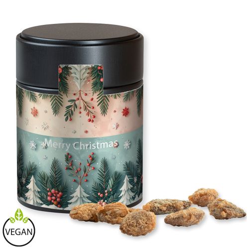 Burnt almonds with no added sugar (vegan), ca. 100g, metal tin midi black