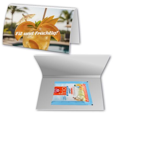 Bag tea cold brew - frio Sport Vital Mango-Orange, ca. 4,5g, express promotional card A6 folded with print